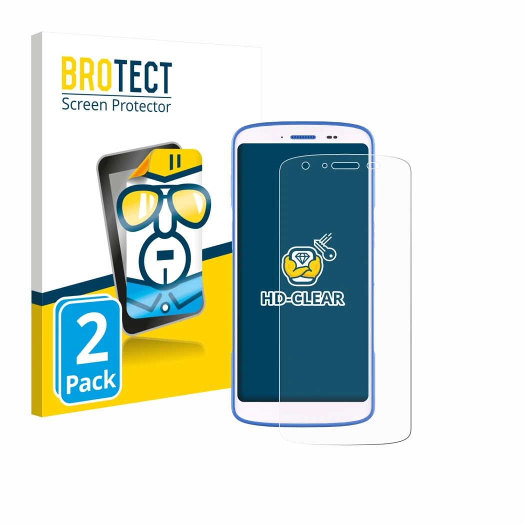 Parte frontale di una confezione del prodotto con il logo del marchio BROTECT. Accanto è raffigurato il dispositivo Zebra HC 2