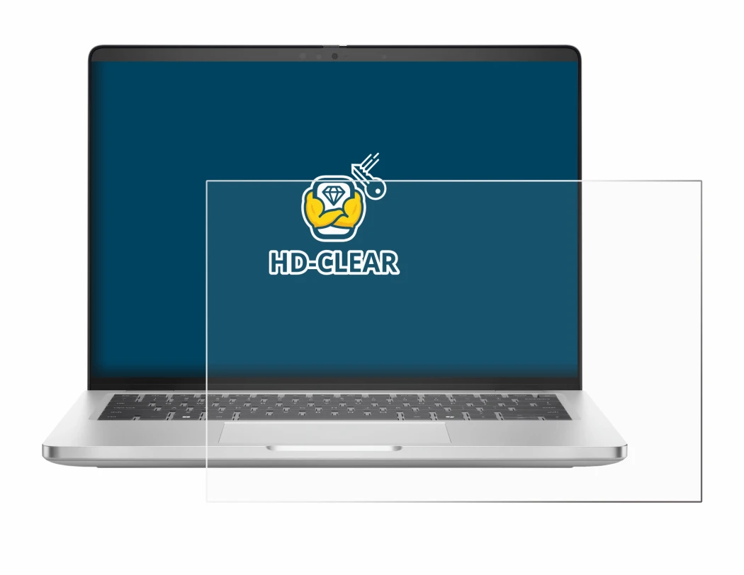 Immagine del dispositivo Dell Pro 14 Plus PB14250 con un'ampia varietà di protezioni per lo schermo.