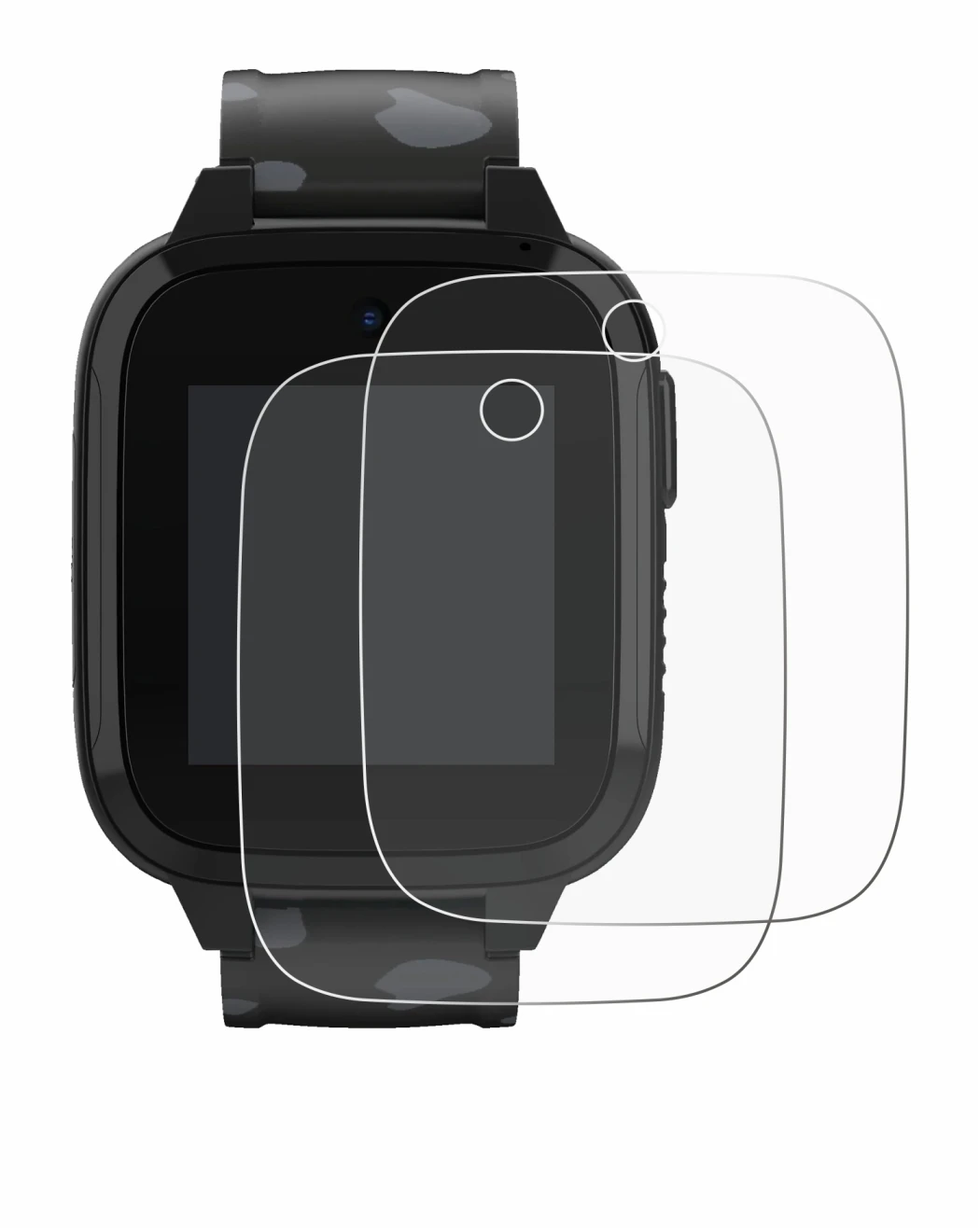 Immagine del dispositivo Xplora XGO3 (2a Gen.) con un'ampia varietà di protezioni per lo schermo.
