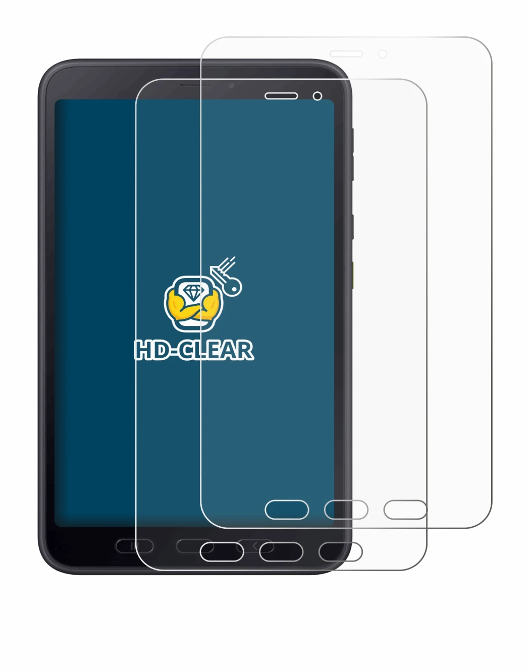 Immagine del dispositivo Samsung galaxy Tab Active 5 5G Enterprise Edition con un'ampia varietà di protezioni per lo schermo.