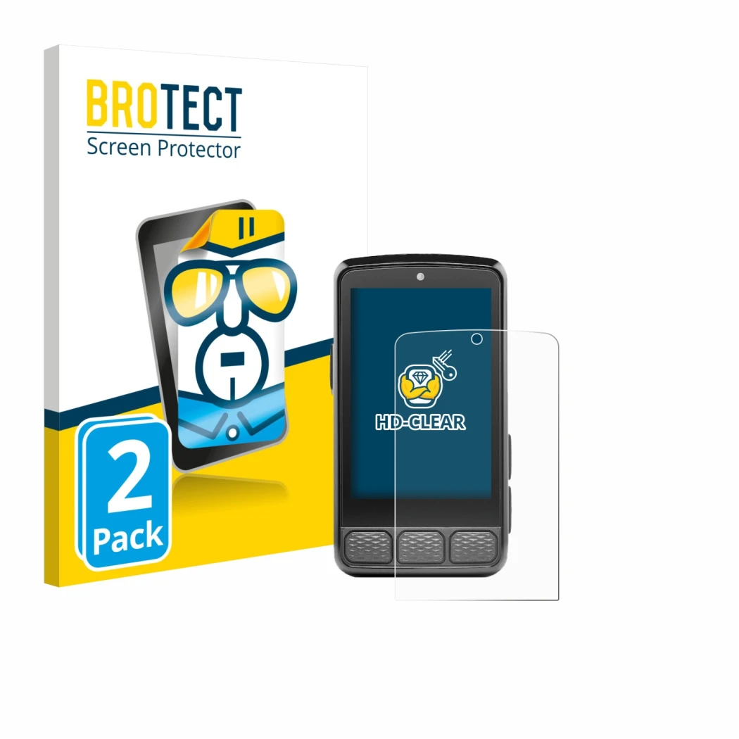 Parte frontale di una confezione del prodotto con il logo del marchio BROTECT. Accanto è raffigurato il dispositivo Wahoo Elem