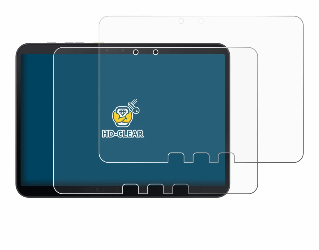 Immagine del dispositivo Samsung Galaxy Tab Active 5 Pro con un'ampia varietà di protezioni per lo schermo.