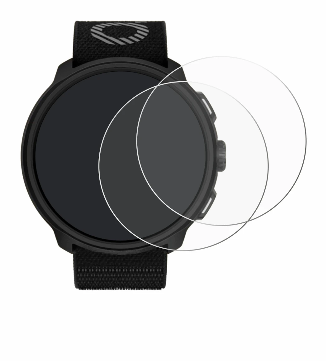 Immagine del dispositivo Suunto Run con un'ampia varietà di protezioni per lo schermo.