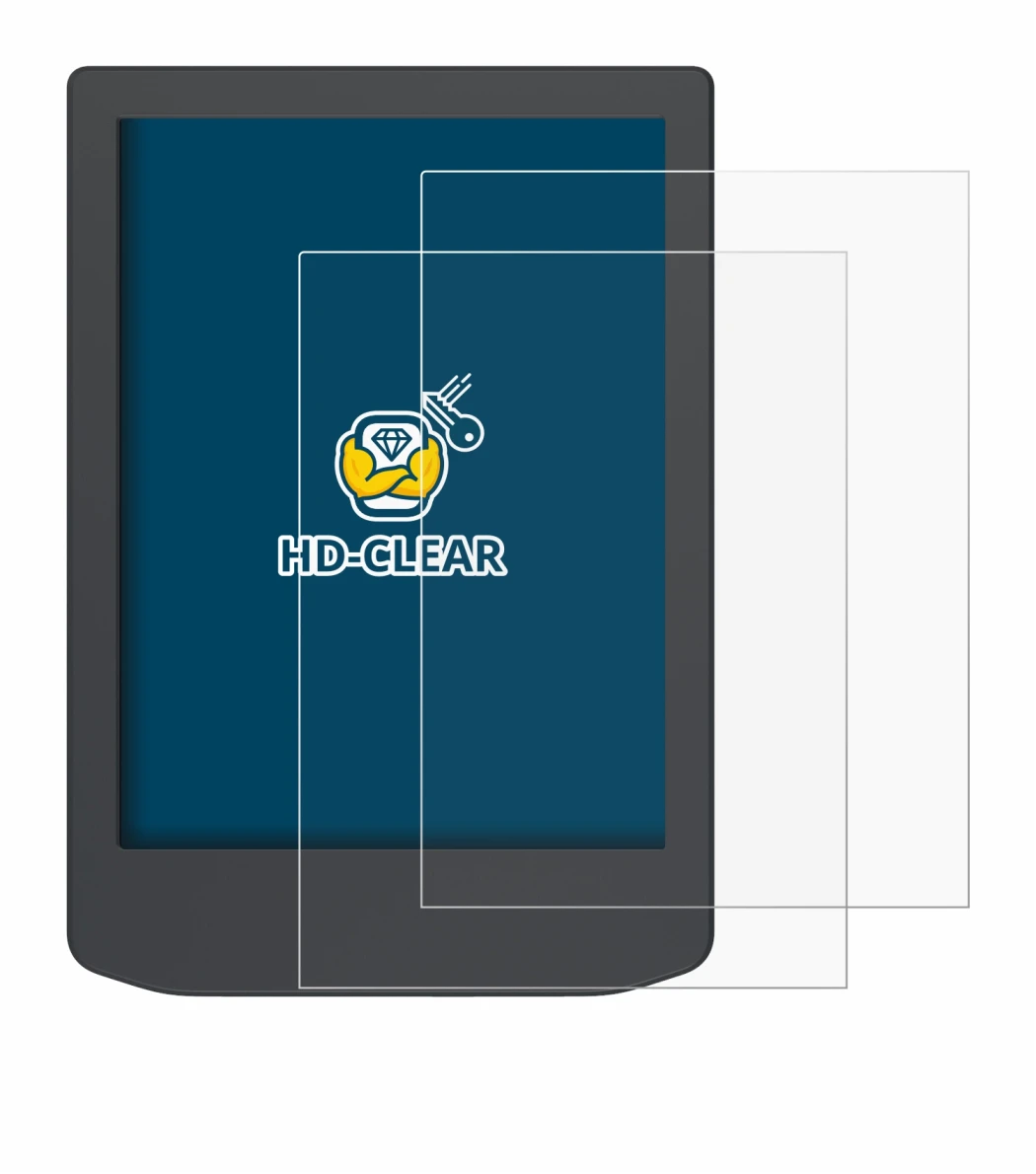 Immagine del dispositivo PocketBook Verse Lite con un'ampia varietà di protezioni per lo schermo.
