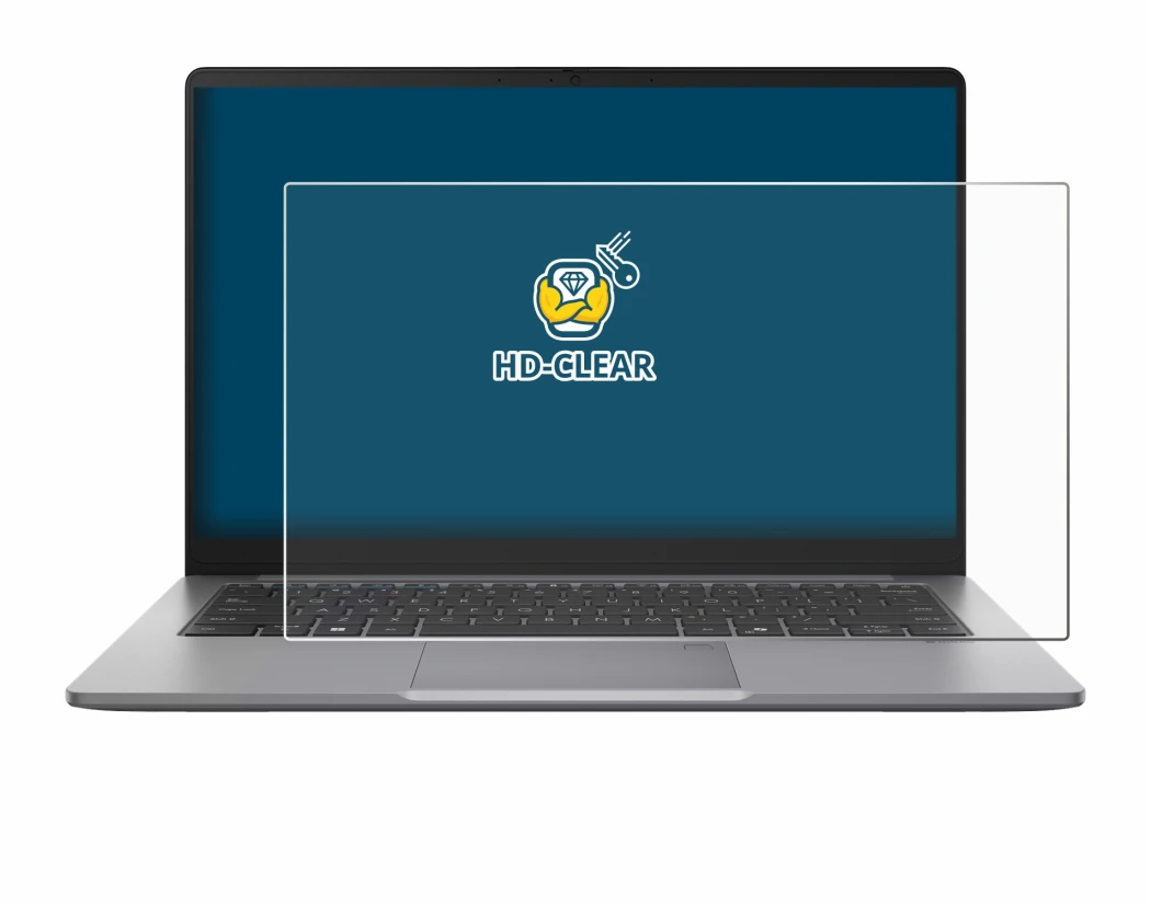 Immagine del dispositivo ASUS ExpertBook P1 P1403 con un'ampia varietà di protezioni per lo schermo.