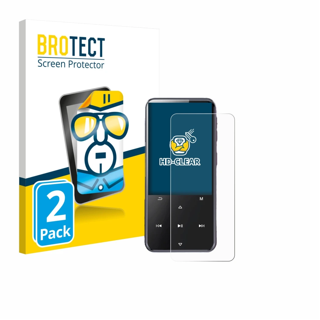 Parte frontale di una confezione del prodotto con il logo del marchio BROTECT. Accanto è raffigurato il dispositivo AGPtek M3