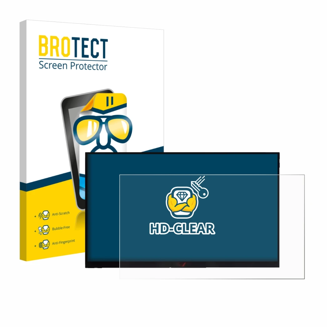 Parte frontale di una confezione del prodotto con il logo del marchio BROTECT. Accanto è raffigurato il dispositivo Verbatim P