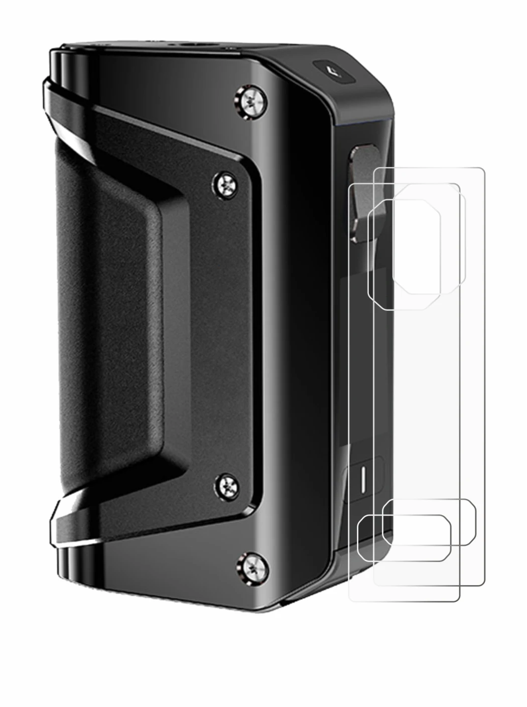 Immagine del dispositivo GeekVape Aegis Legend 3 con un'ampia varietà di protezioni per lo schermo.