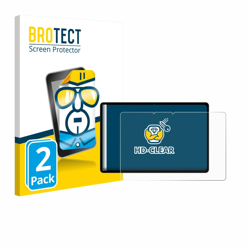 Parte frontale di una confezione del prodotto con il logo del marchio BROTECT. Accanto è raffigurato il dispositivo Oppo Pad S