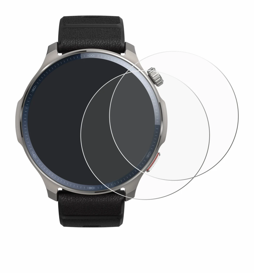 Immagine del dispositivo Huami Amazfit Balance 2 con un'ampia varietà di protezioni per lo schermo.
