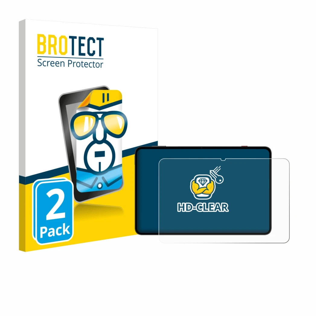 Parte frontale di una confezione del prodotto con il logo del marchio BROTECT. Accanto è raffigurato il dispositivo Redmagic A