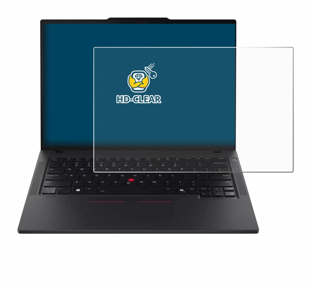 Immagine del dispositivo Lenovo ThinkPad T14 Gen 6 con un'ampia varietà di protezioni per lo schermo.