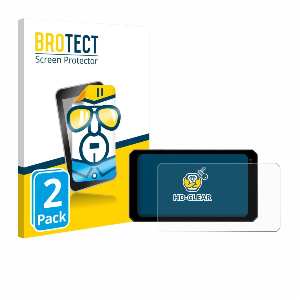 Parte frontale di una confezione del prodotto con il logo del marchio BROTECT. Accanto è raffigurato il dispositivo Chigee AIO