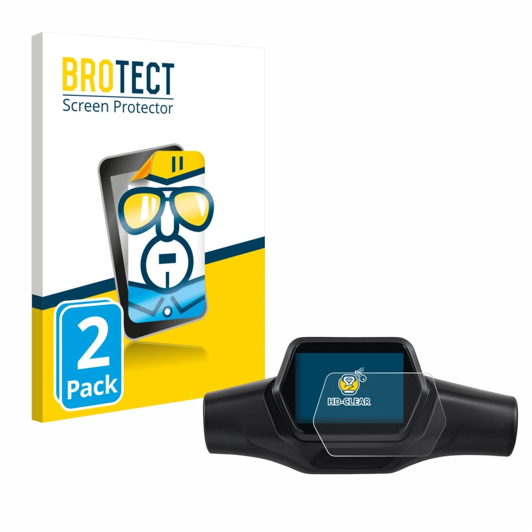 Parte frontale di una confezione del prodotto con il logo del marchio BROTECT. Accanto è raffigurato il dispositivo Segway Nin