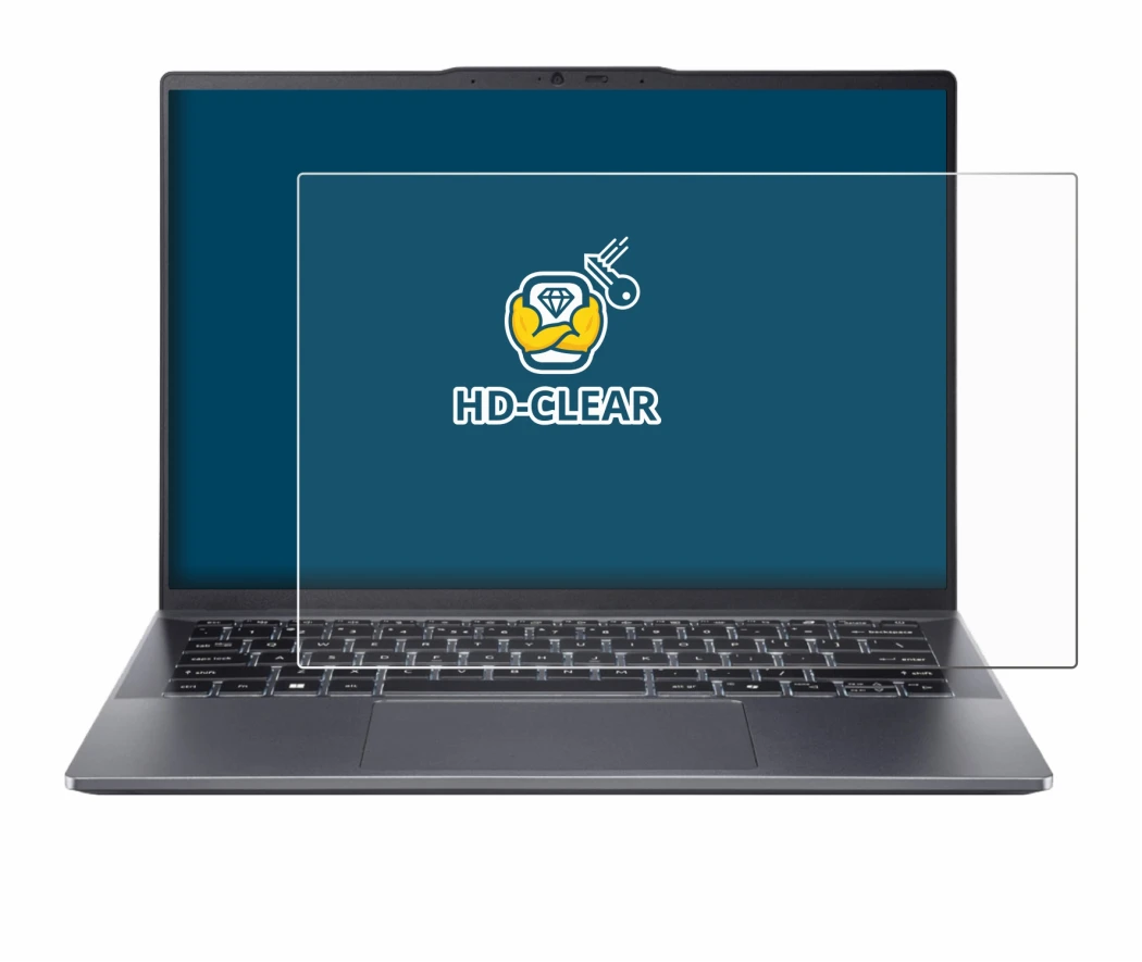 Immagine del dispositivo Acer Swift Go 14 OLED con un'ampia varietà di protezioni per lo schermo.