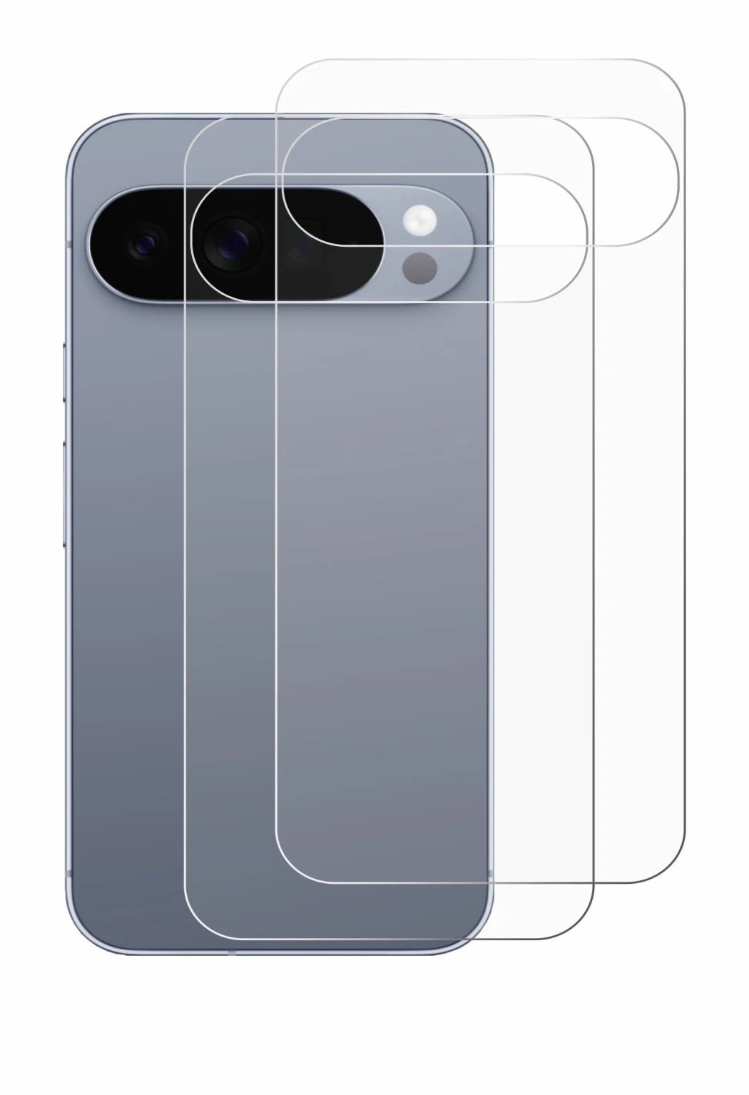 Immagine del dispositivo Google Pixel 10 Pro XL (Posteriore) con un'ampia varietà di protezioni per lo schermo.