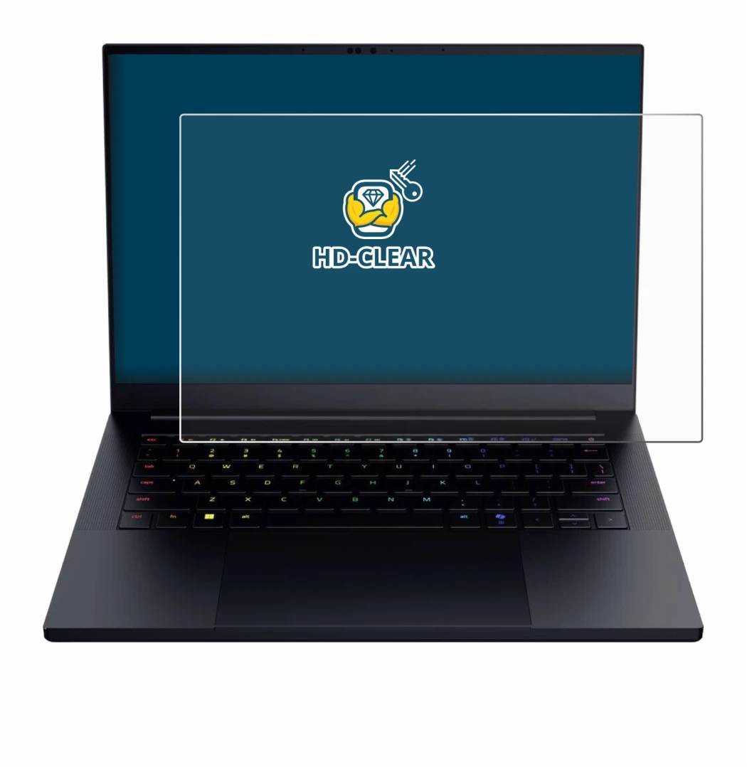 Immagine del dispositivo Razer Blade 14 2025 con un'ampia varietà di protezioni per lo schermo.