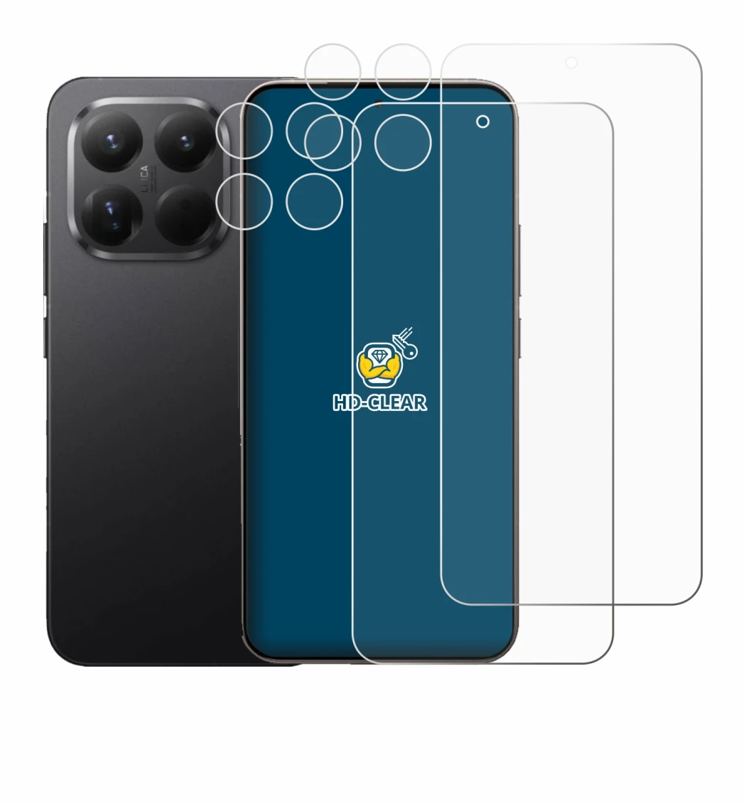 Immagine del dispositivo Xiaomi 15T Pro (Fronte+Fotocamera) con un'ampia varietà di protezioni per lo schermo.