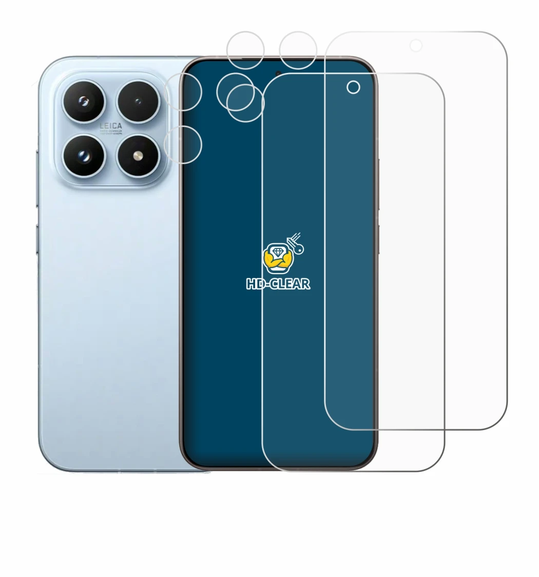Immagine del dispositivo Xiaomi 17 (Fronte+Fotocamera) con un'ampia varietà di protezioni per lo schermo.