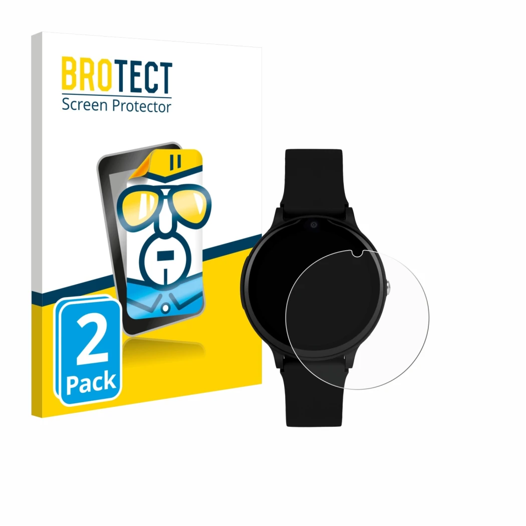 Parte frontale di una confezione del prodotto con il logo del marchio BROTECT. Accanto è raffigurato il dispositivo One2Track 