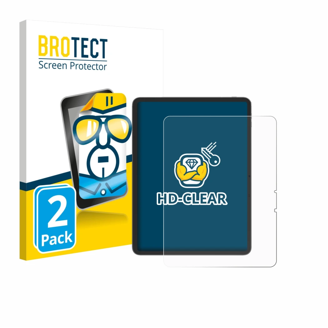 Parte frontale di una confezione del prodotto con il logo del marchio BROTECT. Accanto è raffigurato il dispositivo Blackview 