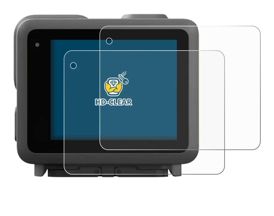 Immagine del dispositivo GoPro Lit Hero con un'ampia varietà di protezioni per lo schermo.