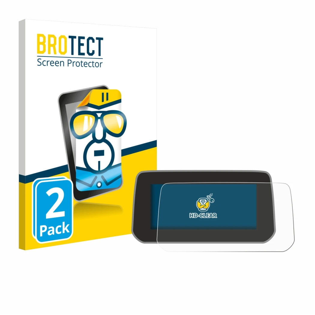 Parte frontale di una confezione del prodotto con il logo del marchio BROTECT. Accanto è raffigurato il dispositivo Mazda CX-5