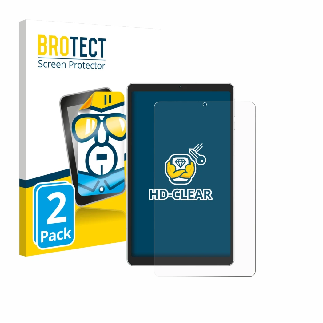 Parte frontale di una confezione del prodotto con il logo del marchio BROTECT. Accanto è raffigurato il dispositivo Ulefone Ta
