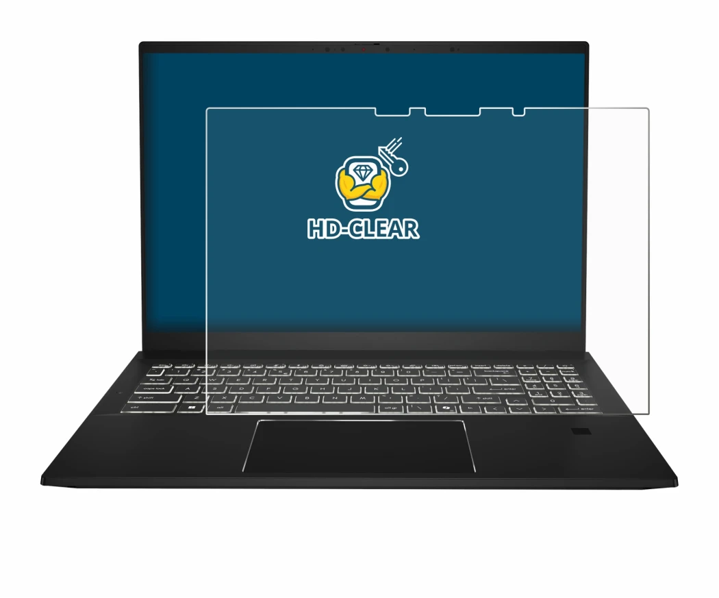 Immagine del dispositivo MSI Summit A16 AI+ con un'ampia varietà di protezioni per lo schermo.