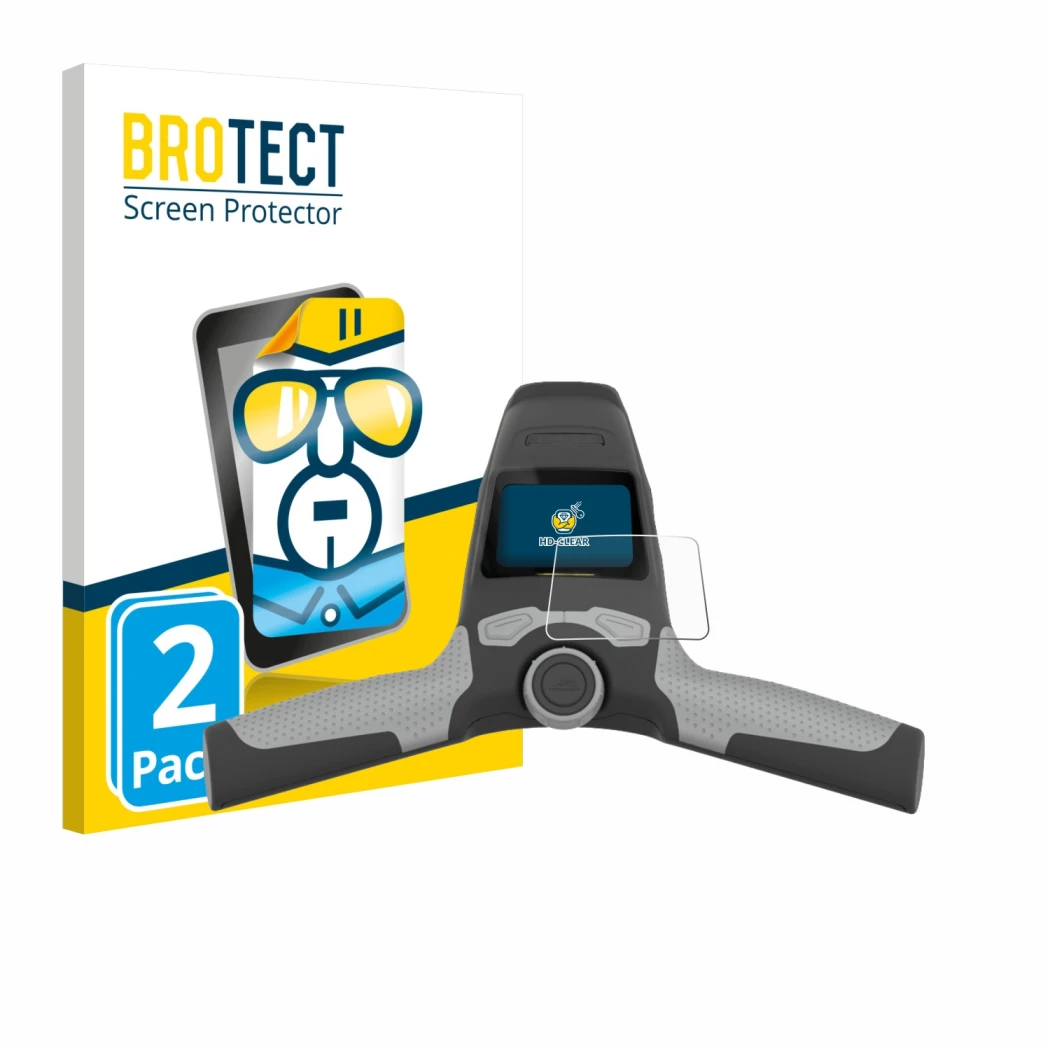 Parte frontale di una confezione del prodotto con il logo del marchio BROTECT. Accanto è raffigurato il dispositivo PowaKaddy