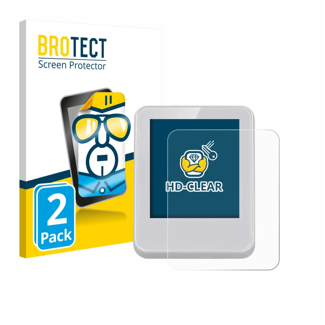 Parte frontale di una confezione del prodotto con il logo del marchio BROTECT. Accanto è raffigurato il dispositivo Bresser Cl