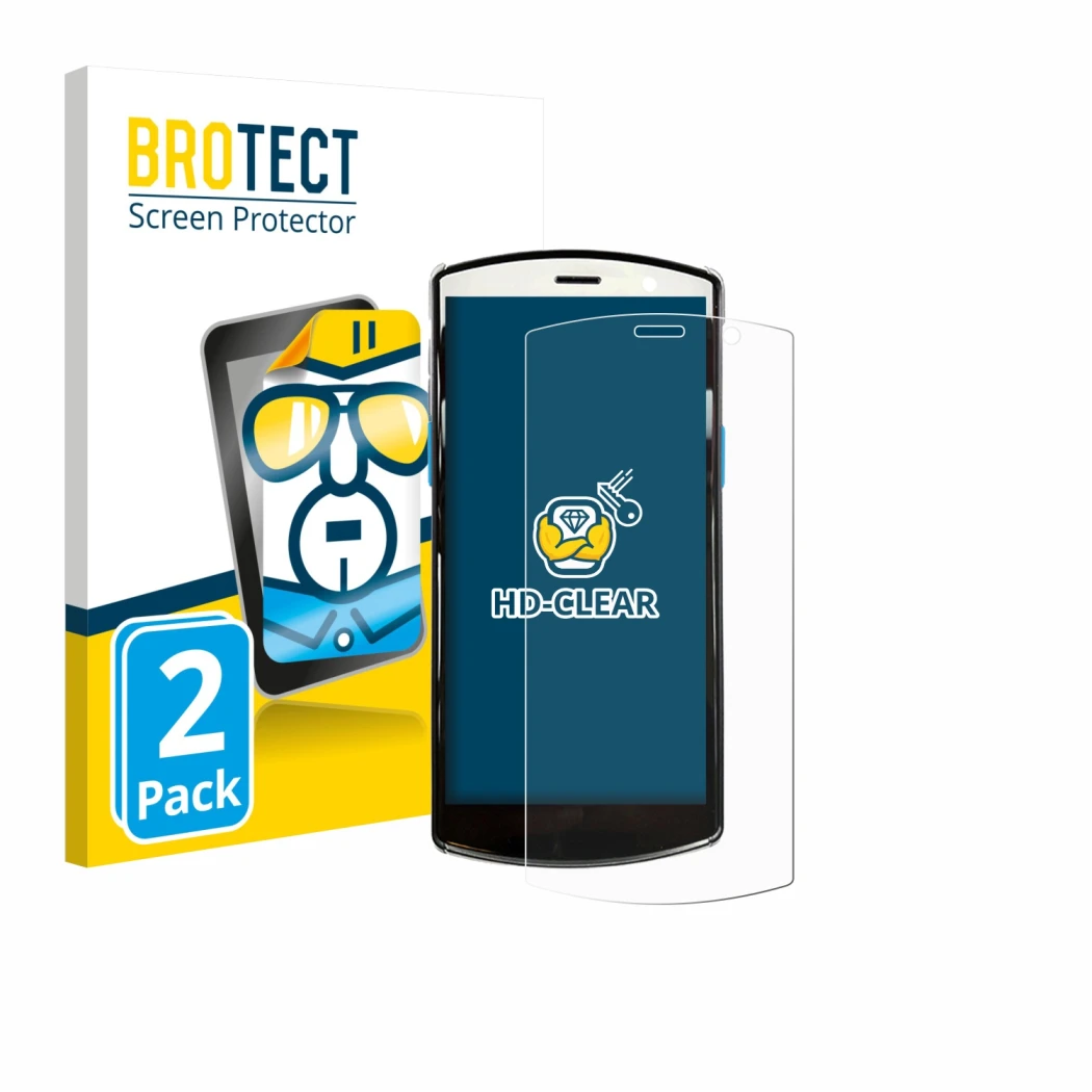 Parte frontale di una confezione del prodotto con il logo del marchio BROTECT. Accanto è raffigurato il dispositivo Unitech EA