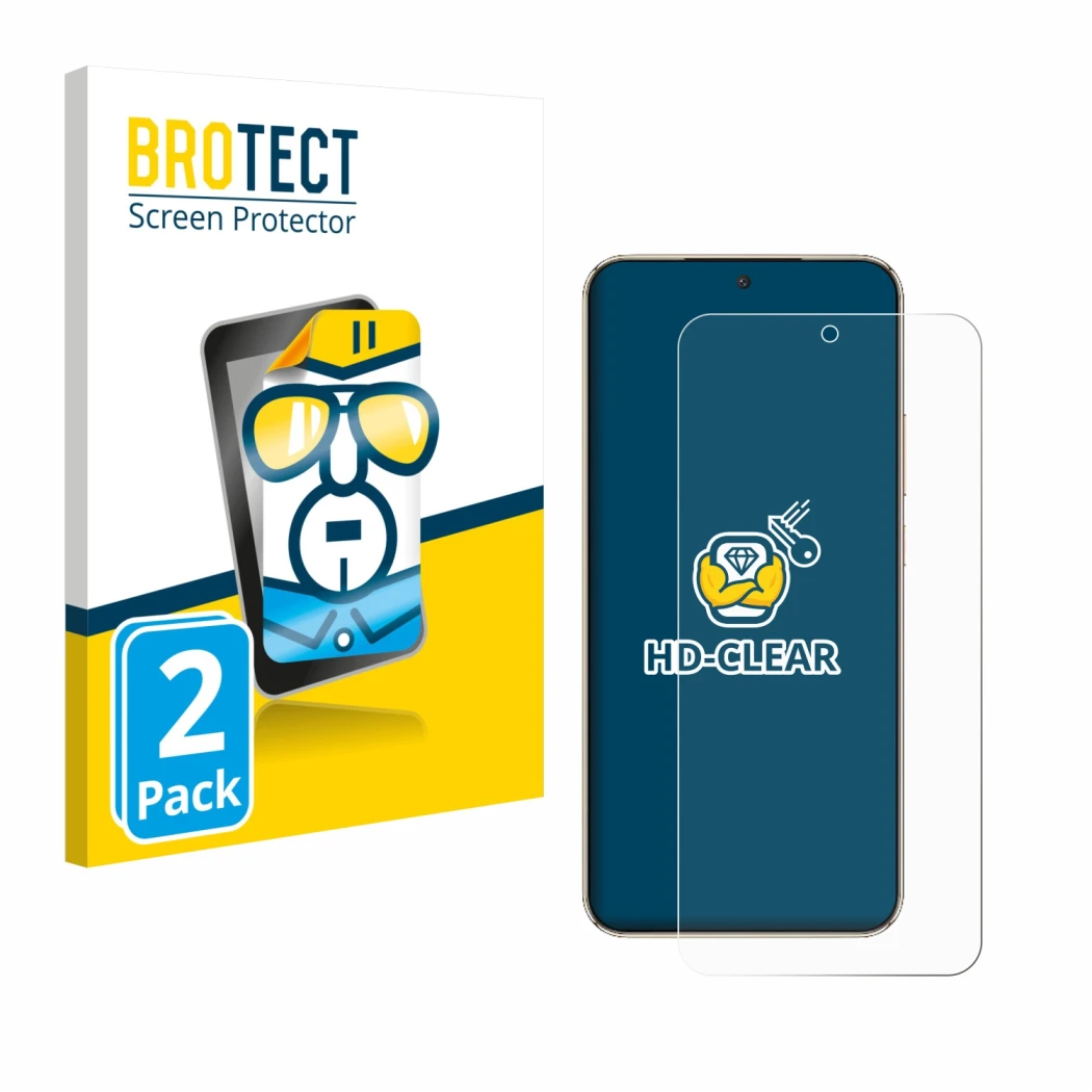 Parte frontale di una confezione del prodotto con il logo del marchio BROTECT. Accanto è raffigurato il dispositivo Honor Magi