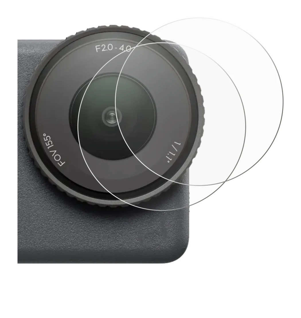 Immagine del dispositivo DJI Osmo Action 6 (Lente) con un'ampia varietà di protezioni per lo schermo.