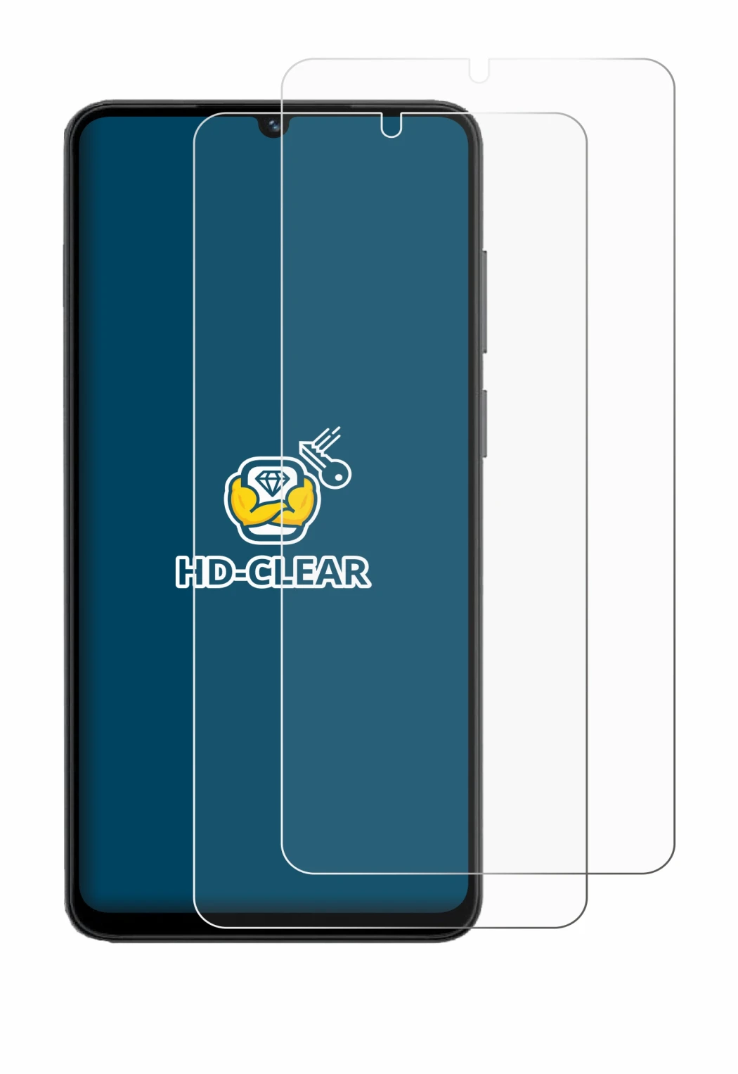 Immagine del dispositivo Honor X5c Plus con un'ampia varietà di protezioni per lo schermo.