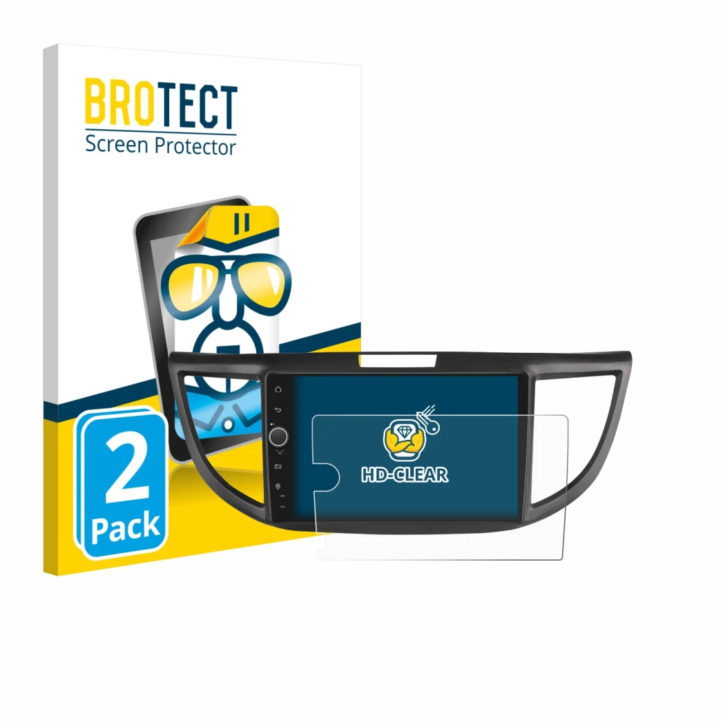 Parte frontale di una confezione del prodotto con il logo del marchio BROTECT. Accanto è raffigurato il dispositivo Joying Car