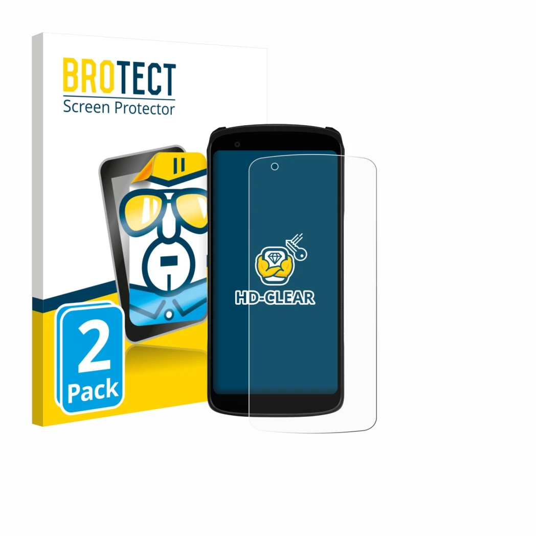 Parte frontale di una confezione del prodotto con il logo del marchio BROTECT. Accanto è raffigurato il dispositivo Zebra TC22