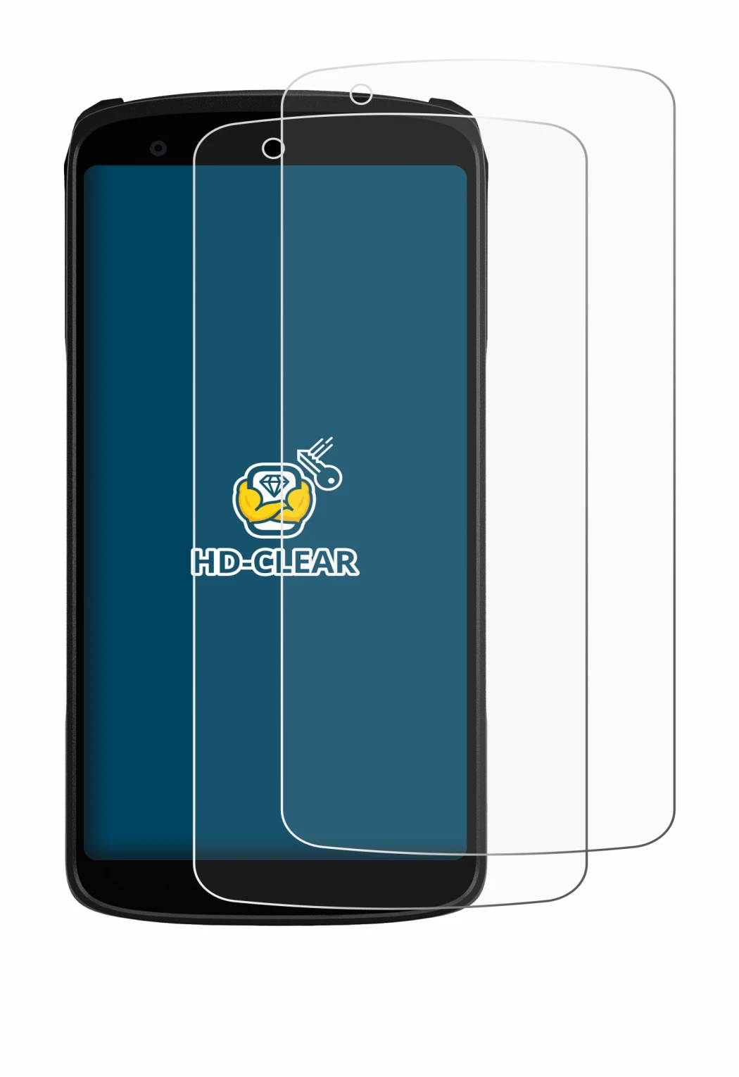 Immagine del dispositivo Zebra TC22R con un'ampia varietà di protezioni per lo schermo.