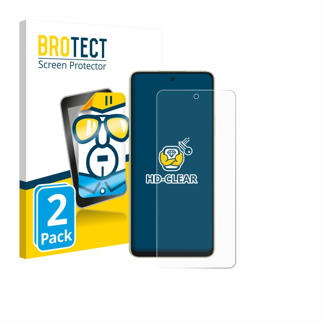 Parte frontale di una confezione del prodotto con il logo del marchio BROTECT. Accanto è raffigurato il dispositivo Oppo A5 En