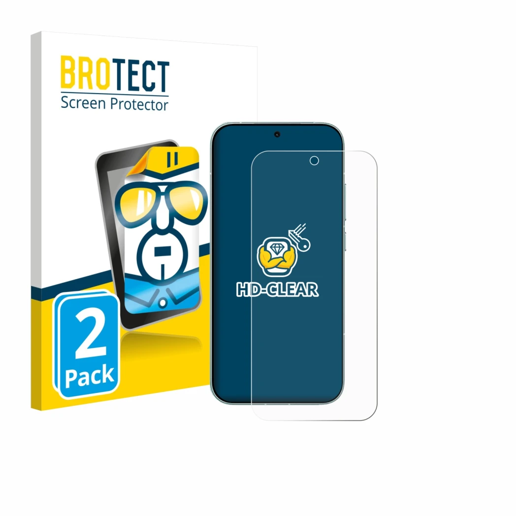 Parte frontale di una confezione del prodotto con il logo del marchio BROTECT. Accanto è raffigurato il dispositivo Xiaomi Red