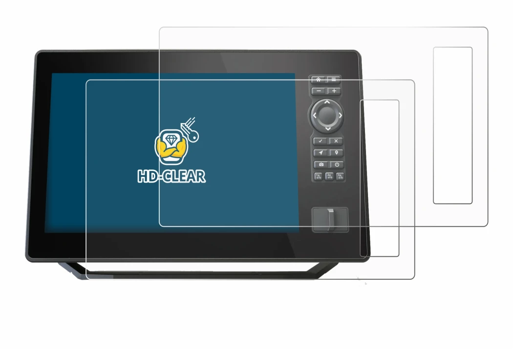 Immagine del dispositivo Humminbird Xplore 9 con un'ampia varietà di protezioni per lo schermo.