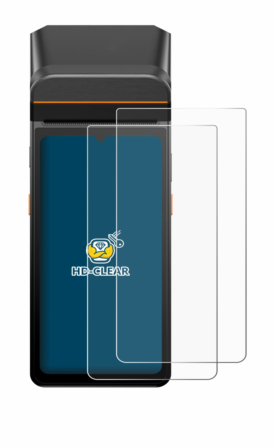 Immagine del dispositivo Sunmi V3 A13 con un'ampia varietà di protezioni per lo schermo.