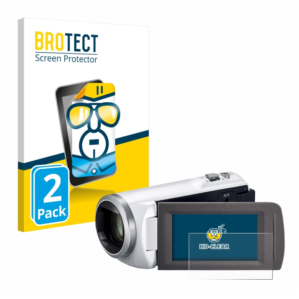 Parte frontale di una confezione del prodotto con il logo del marchio BROTECT. Accanto è raffigurato il dispositivo Panasonic