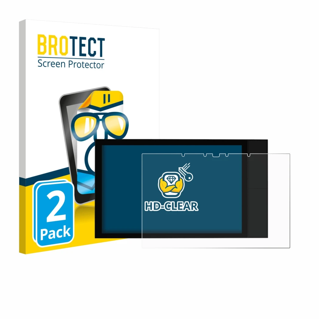 Parte frontale di una confezione del prodotto con il logo del marchio BROTECT. Accanto è raffigurato il dispositivo Shelly Wal