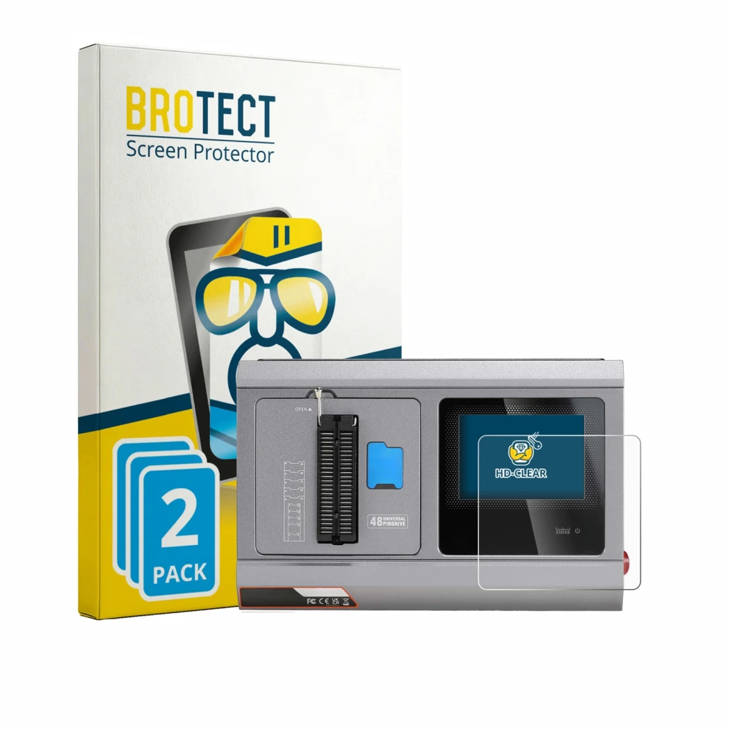 Parte frontale di una confezione del prodotto con il logo del marchio BROTECT. Accanto è raffigurato il dispositivo Xhorse Mul