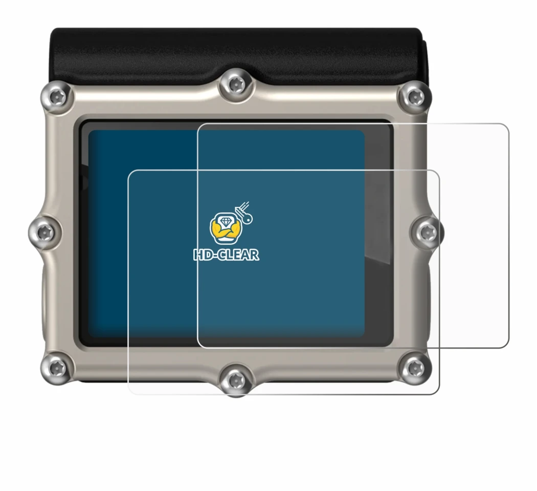 Immagine del dispositivo Shearwater Petrel 3 dive computer con un'ampia varietà di protezioni per lo schermo.