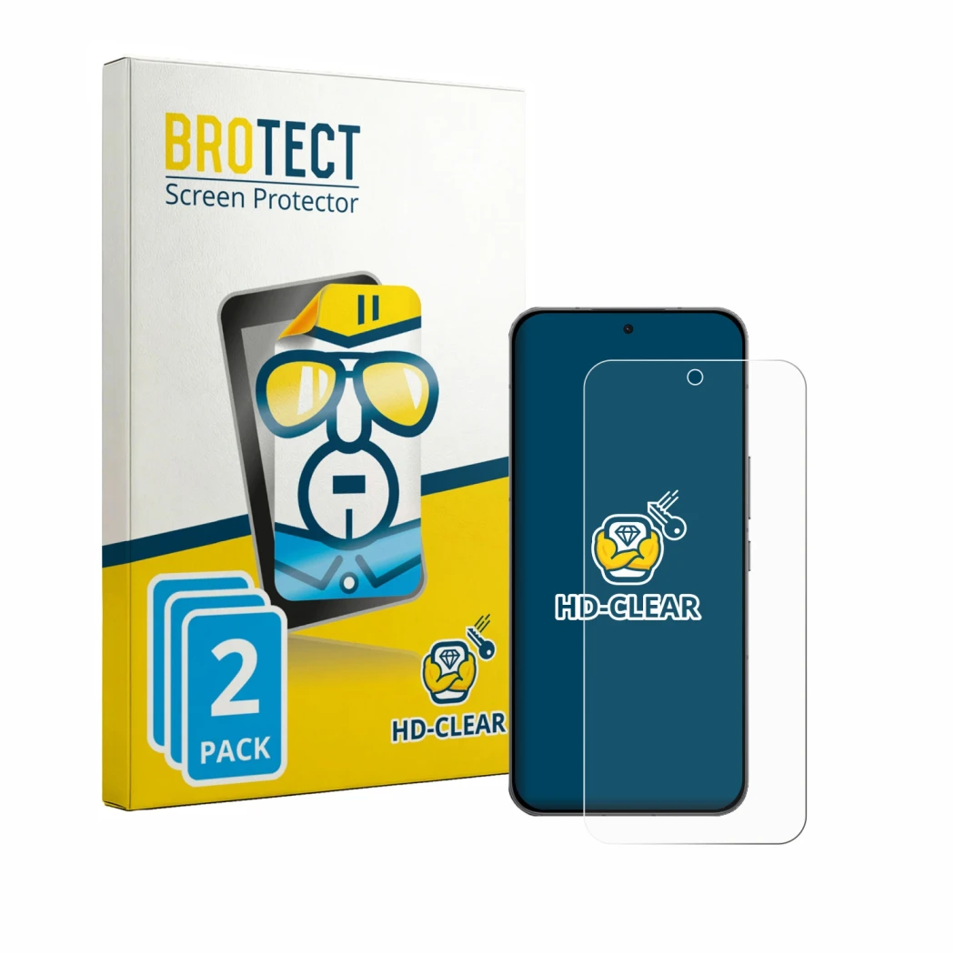 Parte frontale di una confezione del prodotto con il logo del marchio BROTECT. Accanto è raffigurato il dispositivo Oppo K15 P