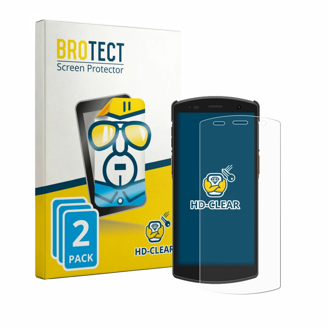 Parte frontale di una confezione del prodotto con il logo del marchio BROTECT. Accanto è raffigurato il dispositivo Urovo CT58