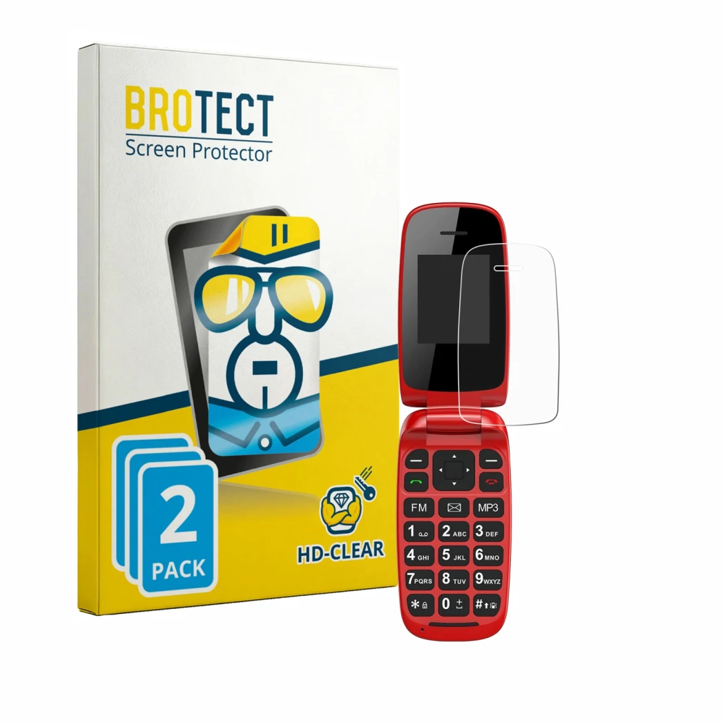 Parte frontale di una confezione del prodotto con il logo del marchio BROTECT. Accanto è raffigurato il dispositivo Chakeyake
