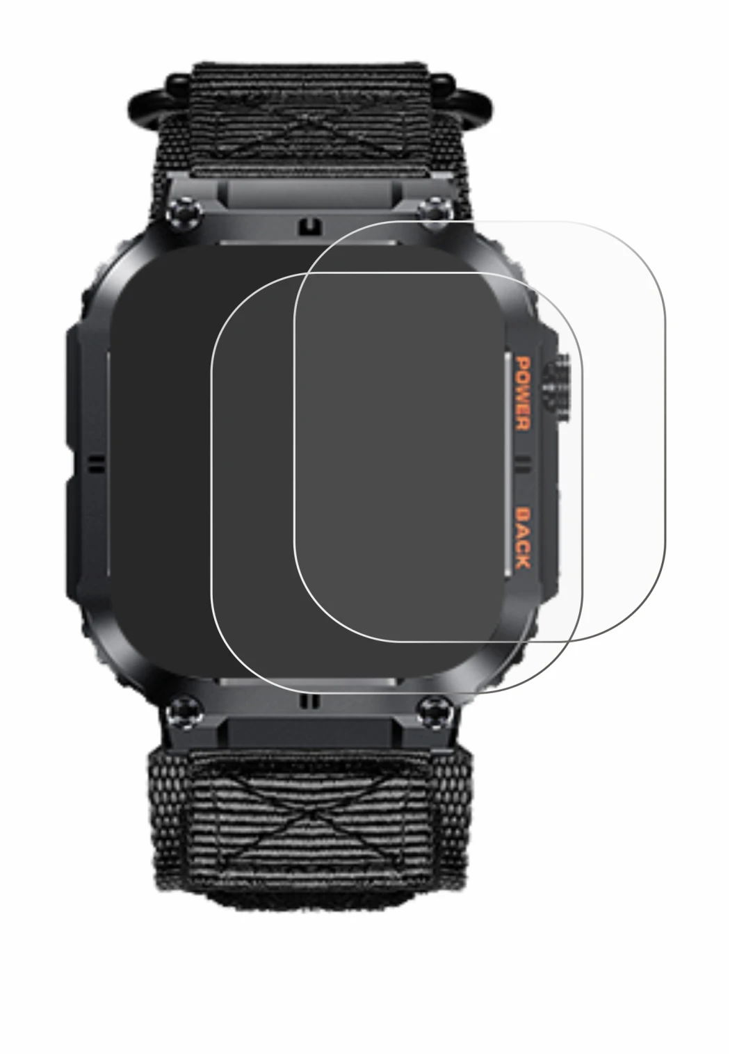 Immagine del dispositivo Megalith K57PRO con un'ampia varietà di protezioni per lo schermo.